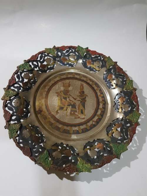 Brass Wallplate, Egyptian Theme, D - 39cm
