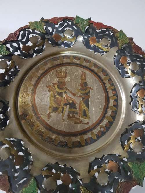 Brass Wallplate, Egyptian Theme, D - 39cm
