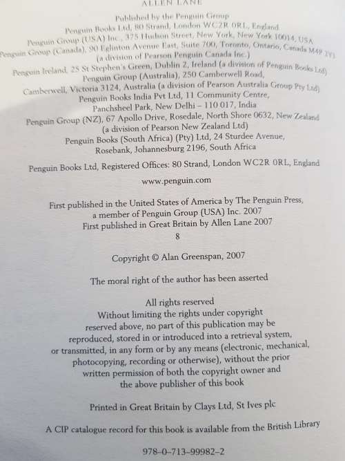 The Age of Turbulance by Alan Greenspan, Hardcover