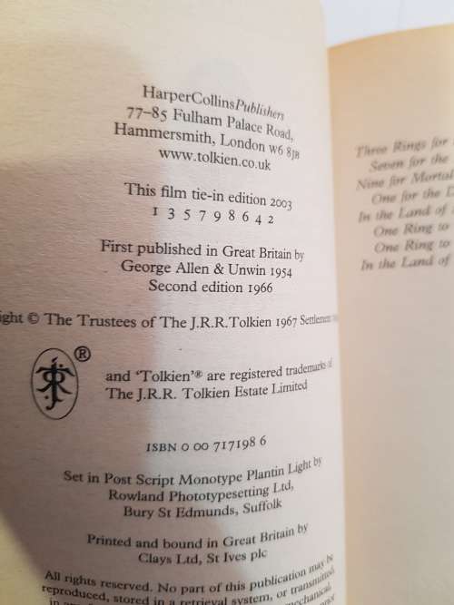 The Lord of the Rings, Part Two, The Two Towers, JRR Tolkien