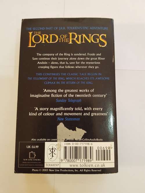 The Lord of the Rings, Part Two, The Two Towers, JRR Tolkien