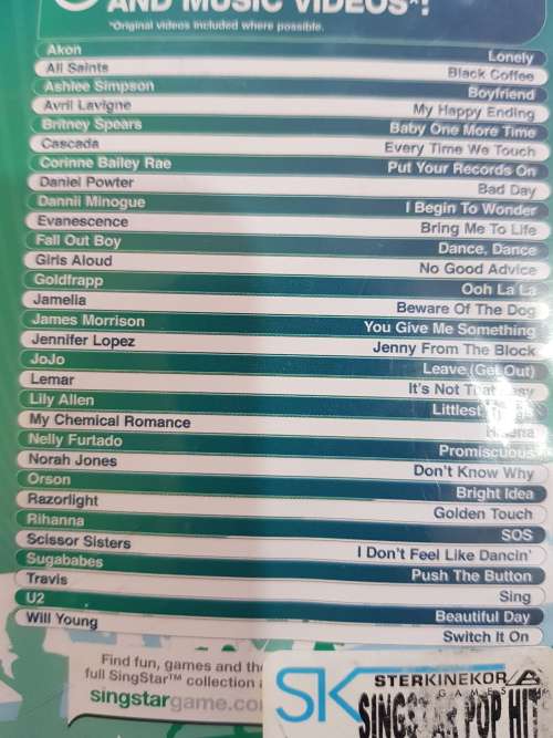 Playstation 2, Singstar Pop Hits