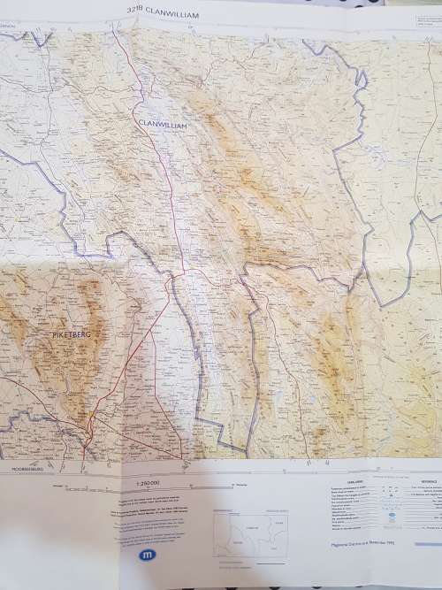 Map 3218 Clanwilliam, 1:250 000