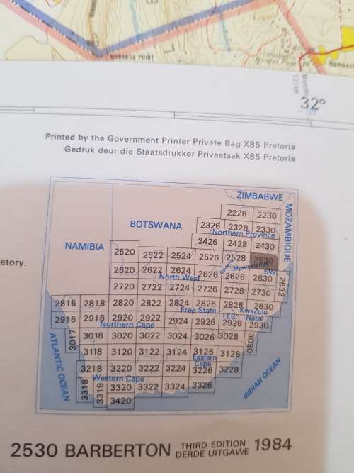 Map 2530 Baberton, 1:250 000