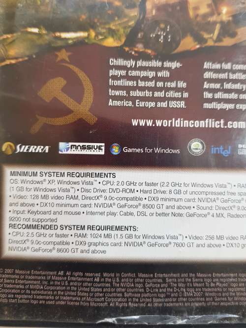 World in Conflict, PC DVD