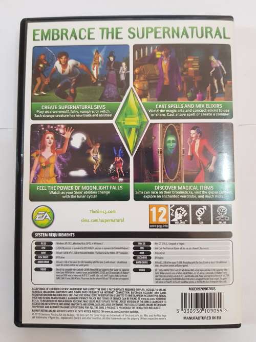 The Sims 3, Supernatural Expansion Pack, PC/Mac DVD