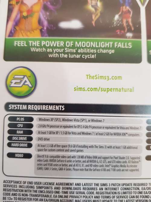 The Sims 3, Supernatural Expansion Pack, PC/Mac DVD