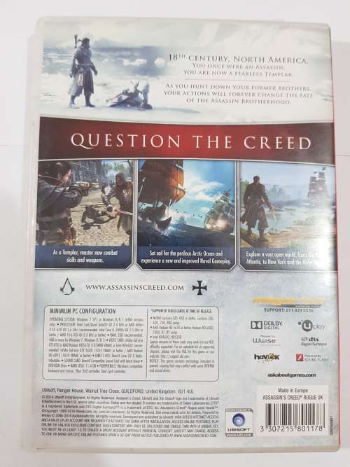 Assassin`s Creed, Rogue PC DVD