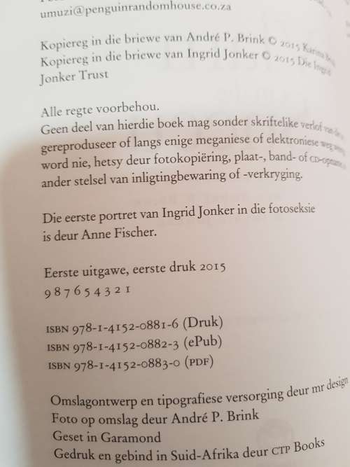 Vlam in die Sneeu, Die Liefdesbriewe van Andre P. Brink and Ingrid Jonker