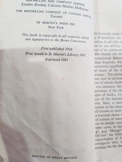 The Jungle Book by Rudyard Kipling, 1961