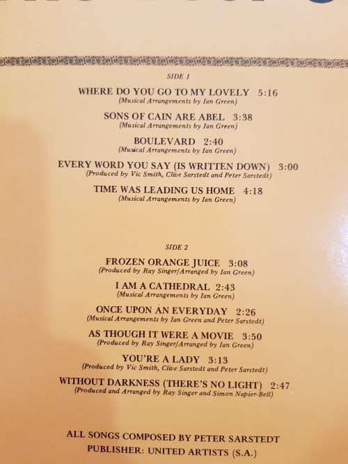 Peter Sarstedt, The Best of Peter Sarstedt LP, VG+