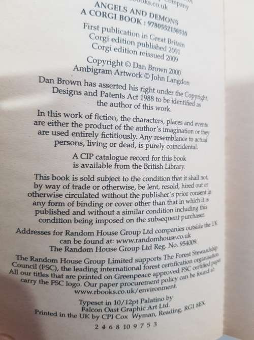 Angels and Demons by Dan Brown