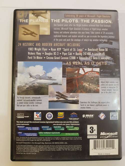 Microsoft Flight Simulator 2004, A Century of Flight PC CD