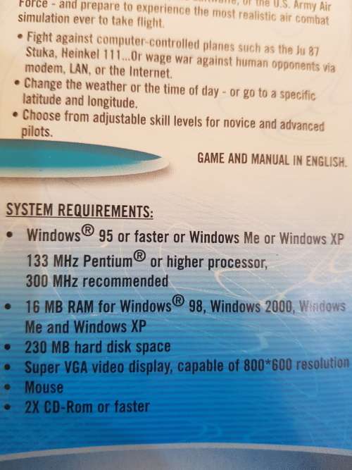 Microsoft Flight Simulator, WWII Europe Series PC CD