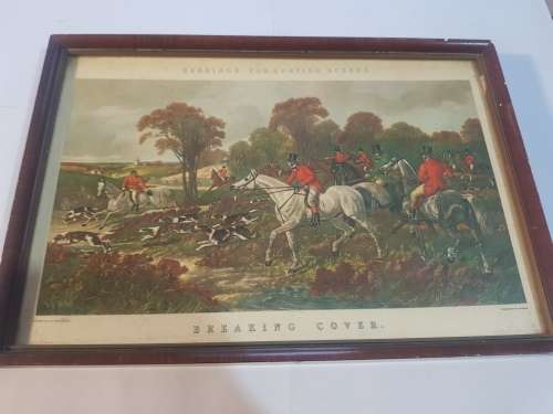 Herring`s Fox Hunting Scenes, Breaking Cover, Print