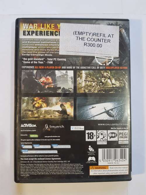 Call Of Duty, World At War PC DVD