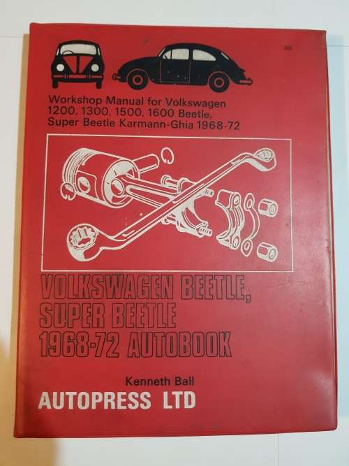 VW Volkswagen 1200, 1300, 1500, 1600 Beetle, Karmann Ghia 1968-72 Workshop Manual