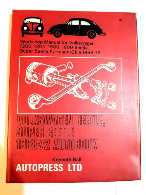 VW Volkswagen 1200, 1300, 1500, 1600 Beetle, Karmann Ghia 1968-72 Workshop Manual