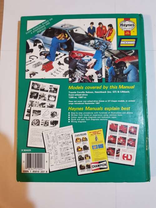 Toyota Corolla, 1983-1987 Workshop Manual, Haynes
