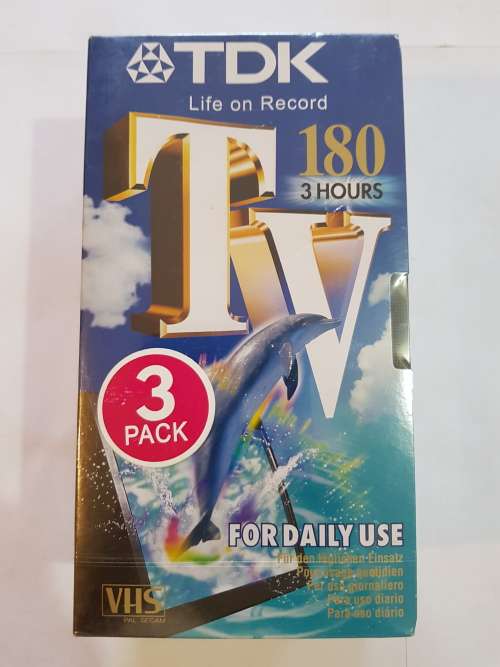 VHS Tape, TDK TV180, 3 Pack, New Sealed