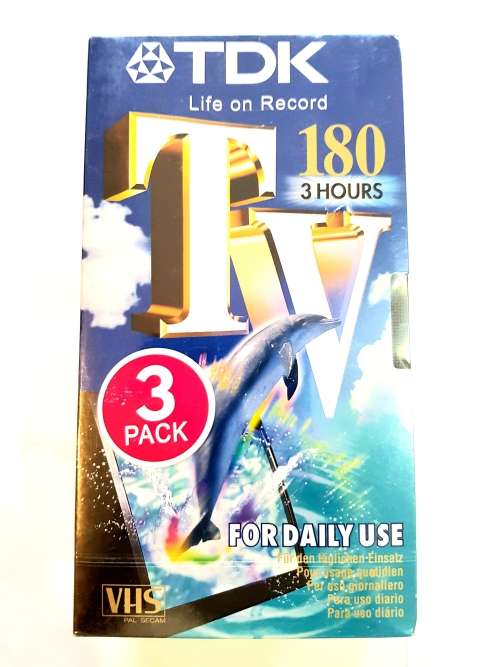 VHS Tape, TDK TV180, 3 Pack, New Sealed