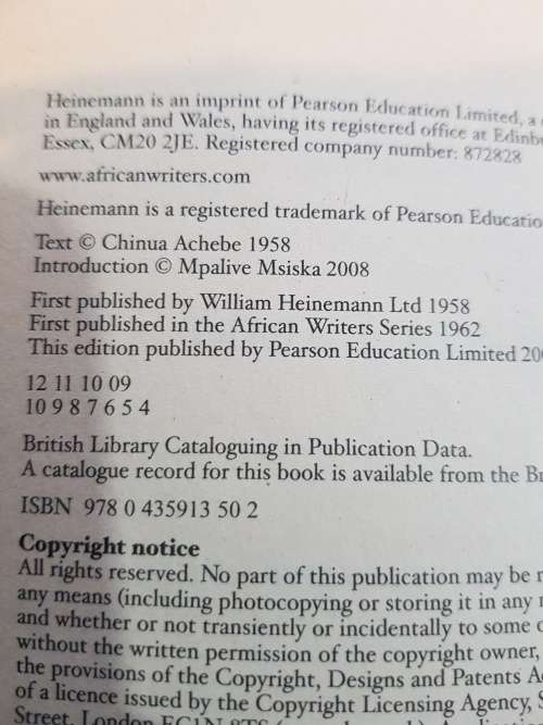 Things Fall Apart by Chinua Achebe