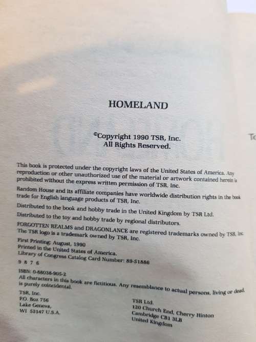 Forgotten Realms, Homeland, Book One - The Dark Elf Trilogy by R.A. Salvatore