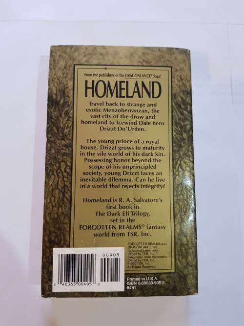 Forgotten Realms, Homeland, Book One - The Dark Elf Trilogy by R.A. Salvatore