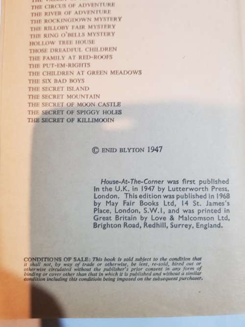 House At The Corner by Enid Blyton, 1968