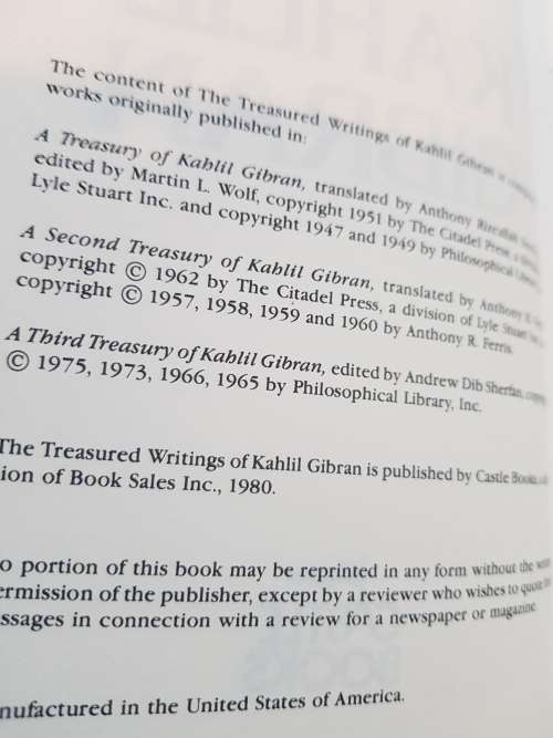 The Treasured Writings Of Kahlil Gibran
