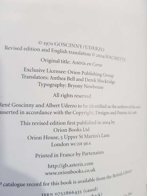 Asterix, Asterix in Corsica, Goscinny and Uderzo