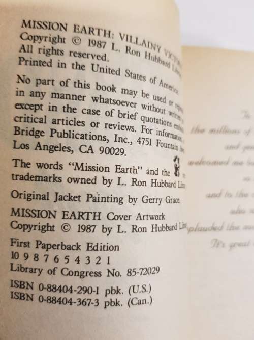 L. Ron Hubbard, Villiany Victorious, Mission Earth Volume 9