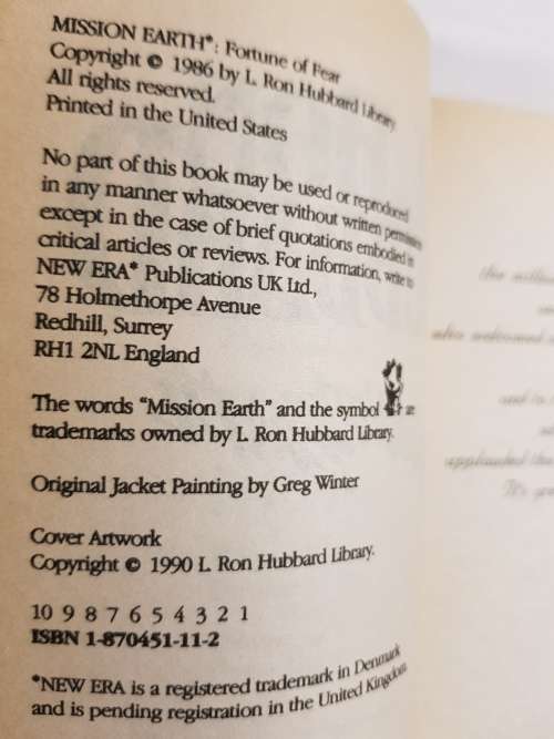 L. Ron Hubbard, Fortune of Fear, Mission Earth Volume 5