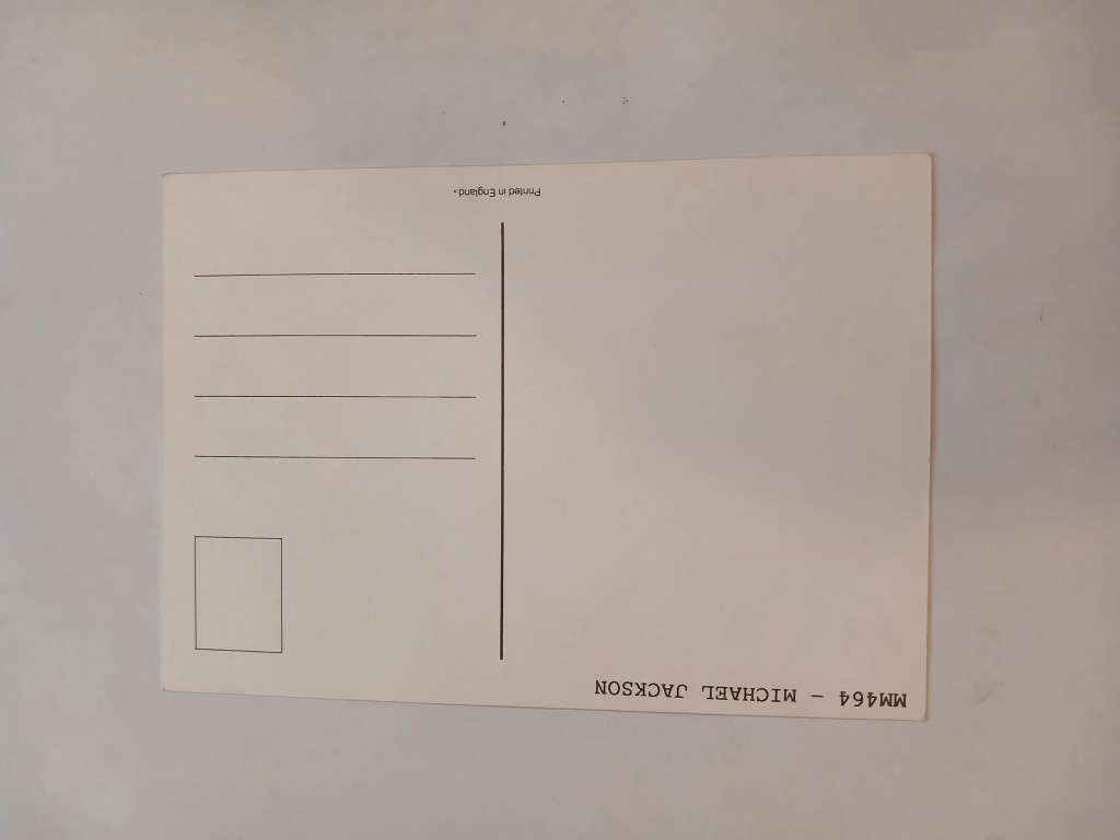 Michael Jackson, Postcard, 15 x 10.5cm.
