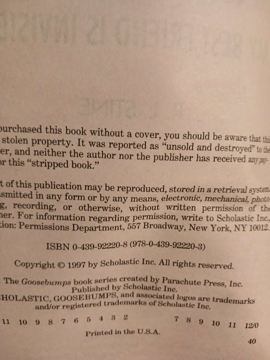 Goosebumps, My Best Friend is Invisible by R.L. Stine