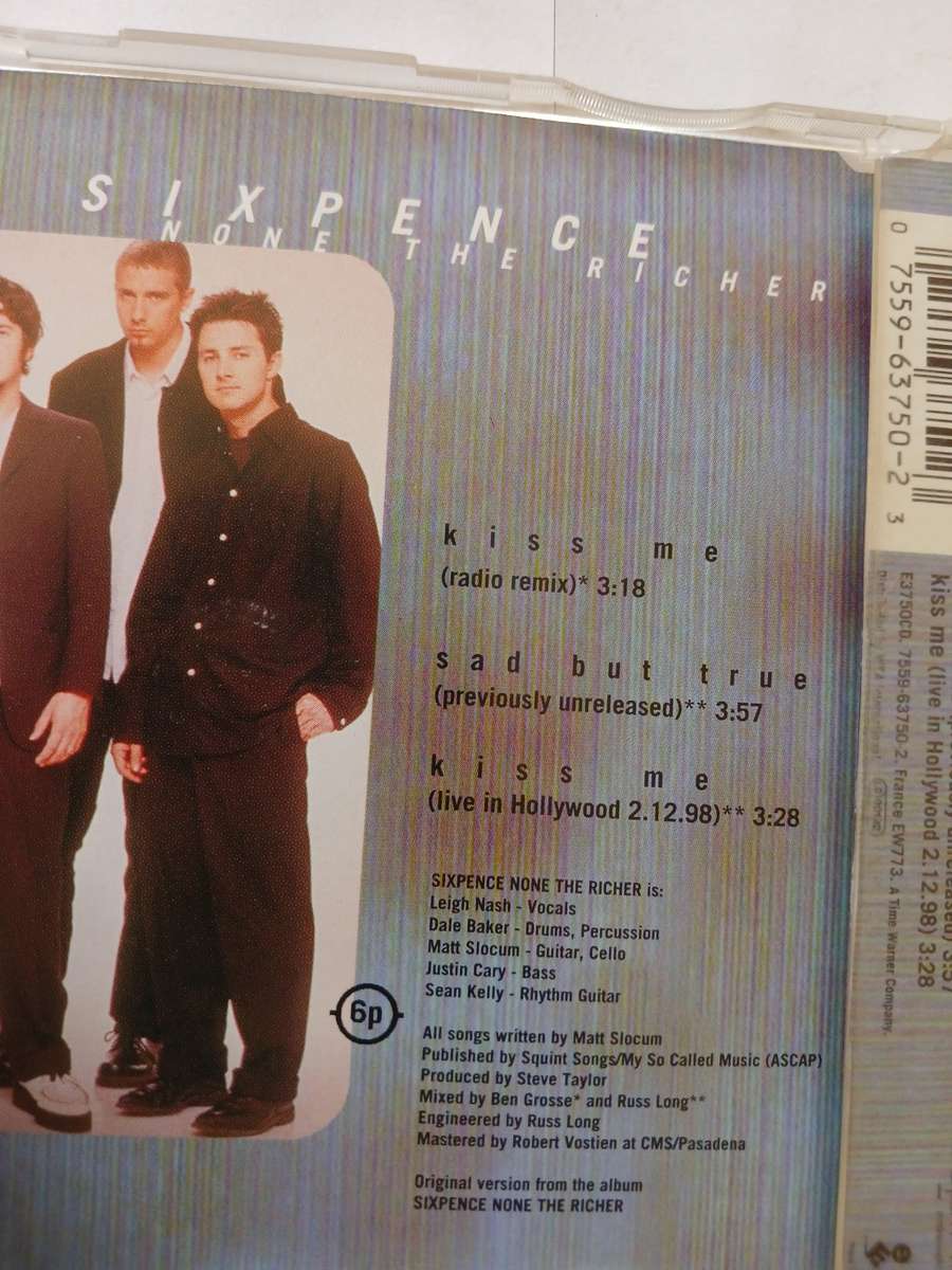 Sixpence None The Richer, Kiss Me CD single, Europe