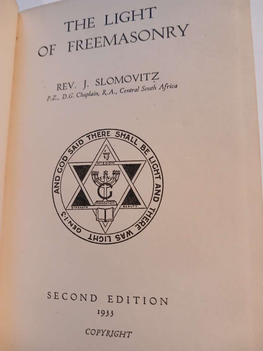 The Light of Freemasonry by the Rev. Jacob Slomovitz