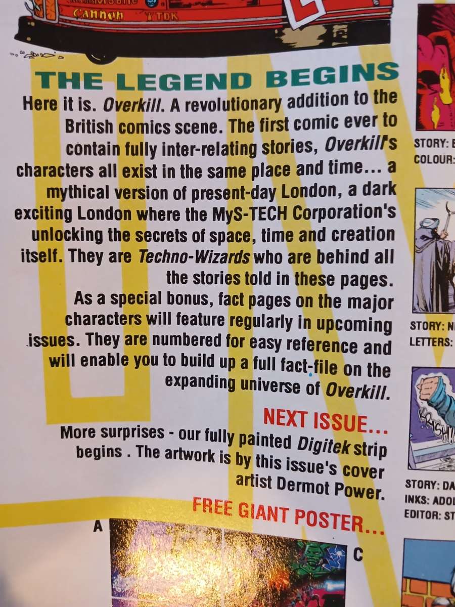 Marvel Comics, Overkill, 1st Issue Comic, Includes Poster