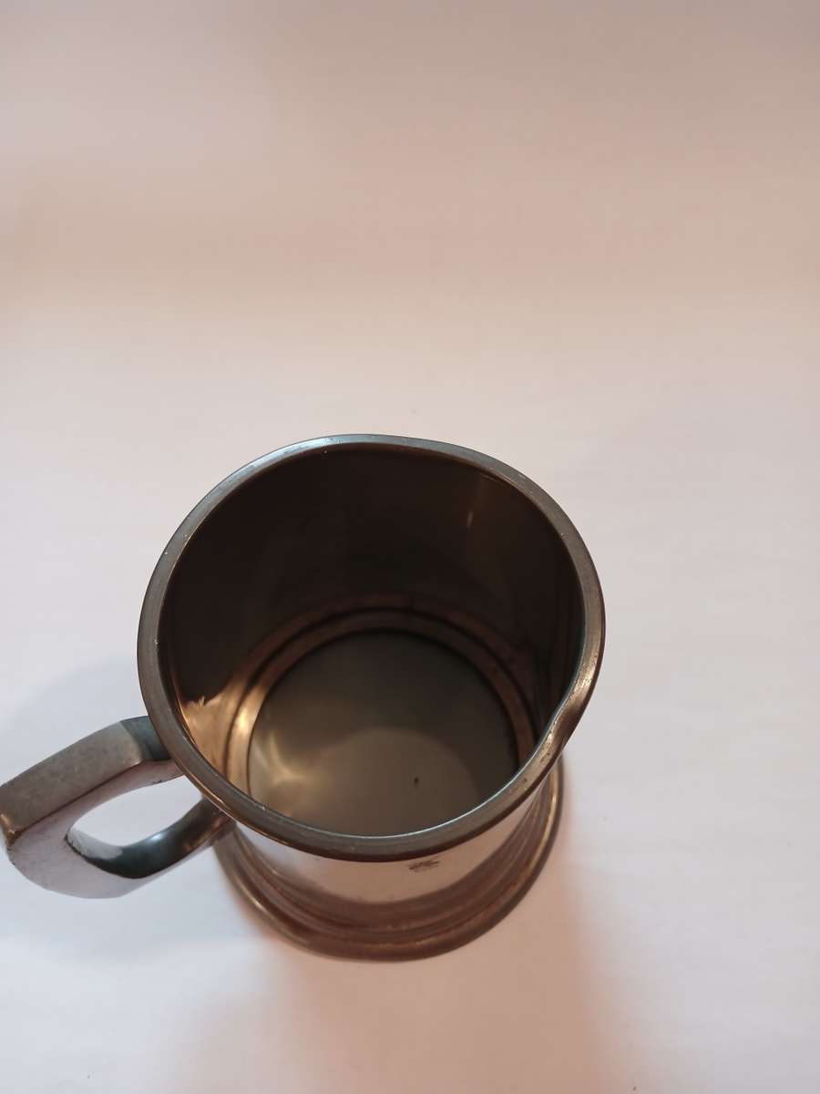 English Pewter Tankard with Glass Base