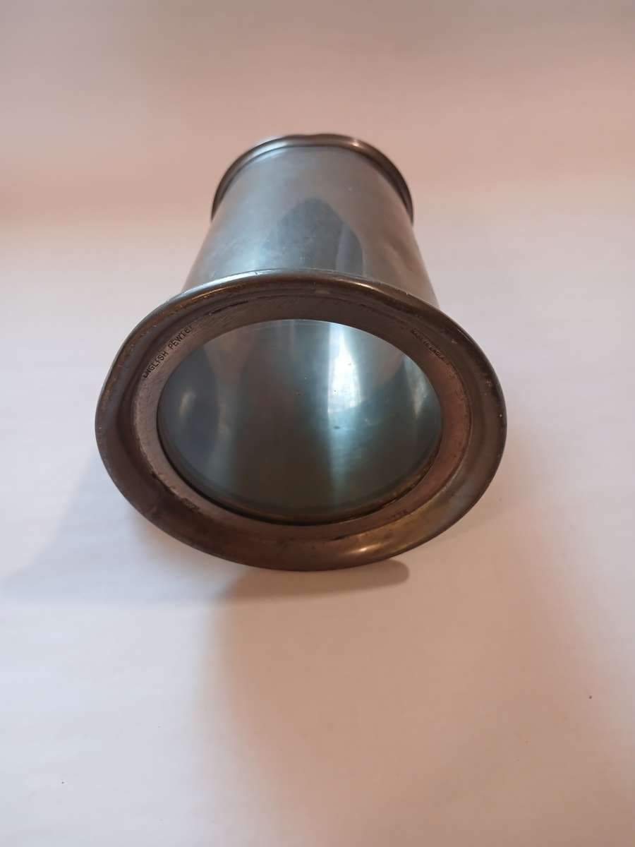 English Pewter Tankard with Glass Base