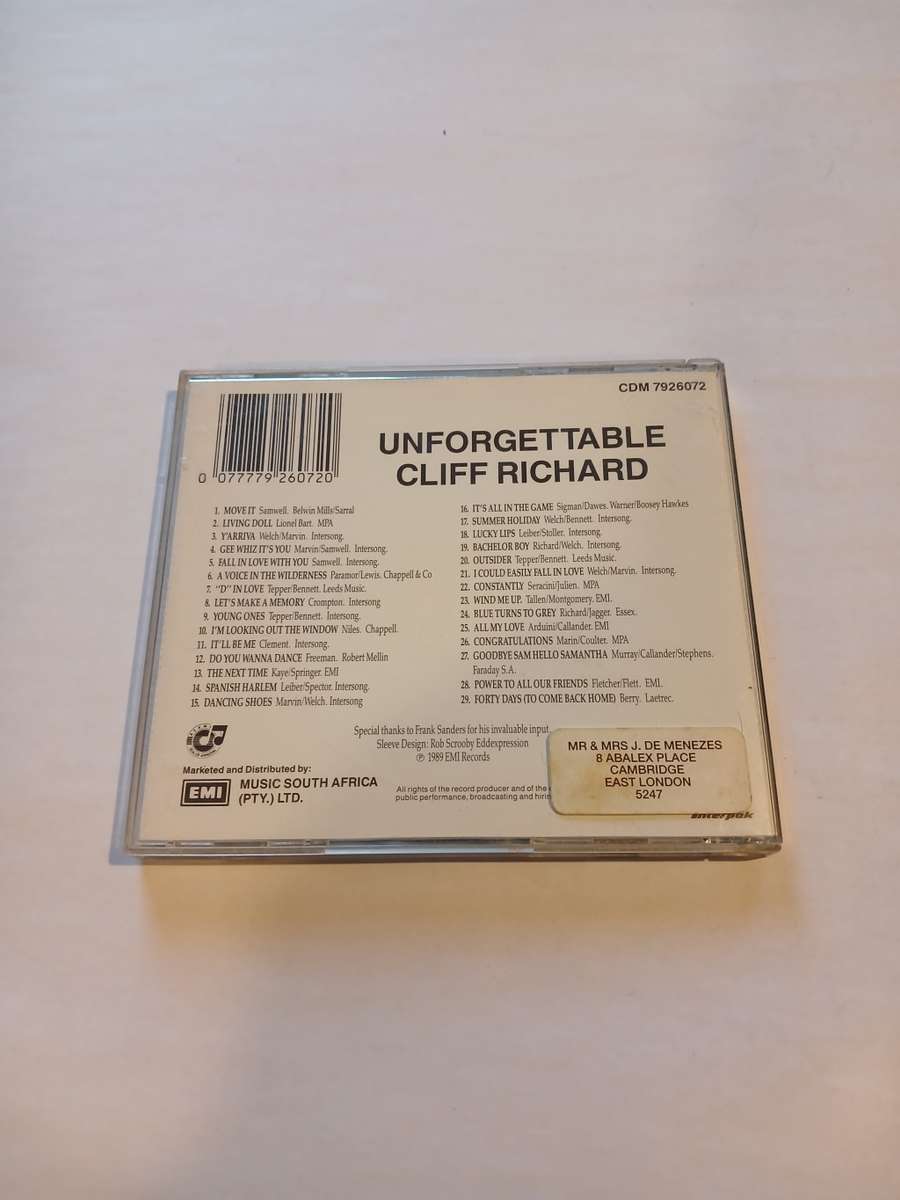 Cliff Richard, Unforgettable CD