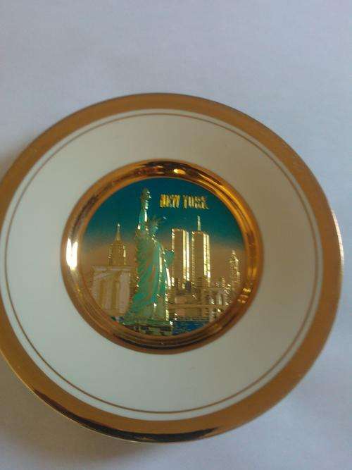 New York Display Plate - 24 carat gold (Chokin)