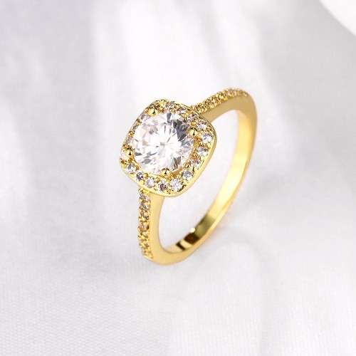 STUNNING 2ct Engagement Ring AAA+ White Cubic Zirconia 18K Gold Filled