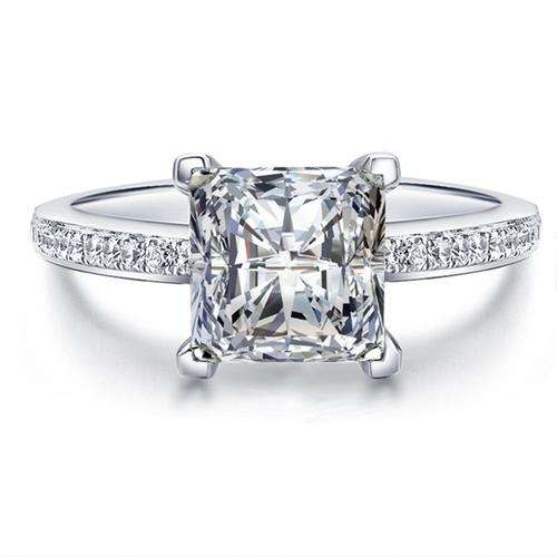2ct Princess Cut CZ 18K White Gold Filled Engagement Ring!!!Crystal Clear, Bright, Super Faceting!!!