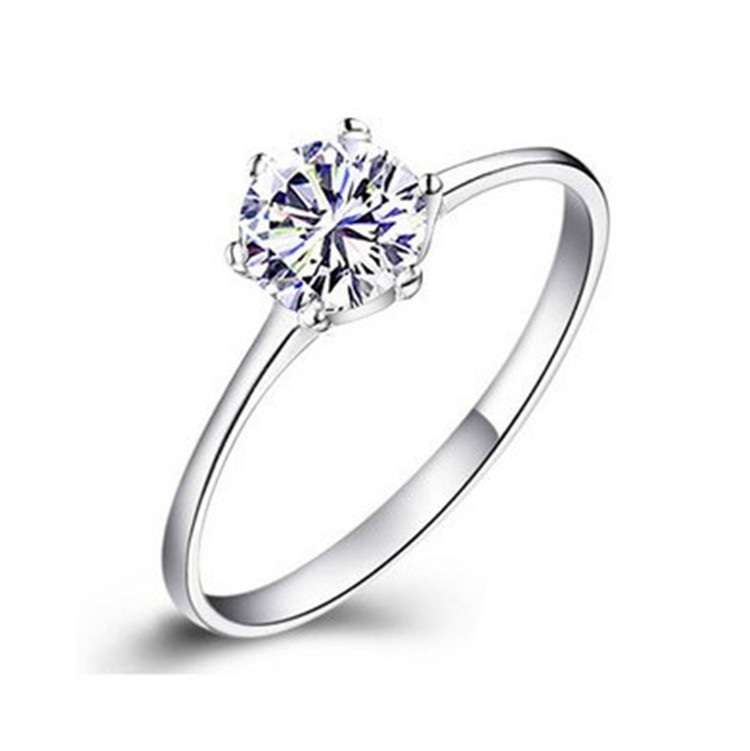 1ct Brilliant Round Cut CZ 18K White Gold Filled Engagement Ring!Crystal Clear,Bright,Super Faceting
