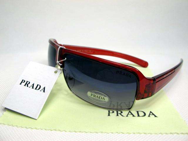 Fiery Red PRADA Sunglasses with Zippered Case