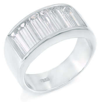 BROAD BAQUETTE SILVER RING