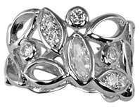 60% OFF - LEAVES CZ SILVER RING