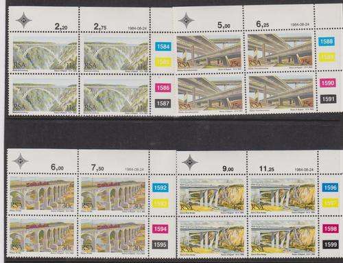 R.S.A. 1984 S.A.C.C. 567-570 "South African Bridges" Set of 4 Control Blocks M.N.H.