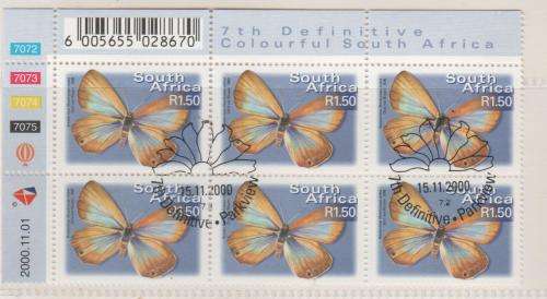 S.A. 2000-11-01 "7th Definitive issue" C/Block Reprint R1.50 C.T.O.